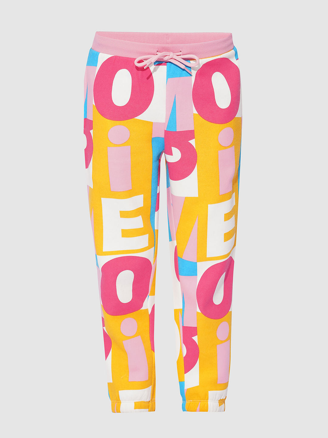 Girls White Printed Co-Ord Set Joggers