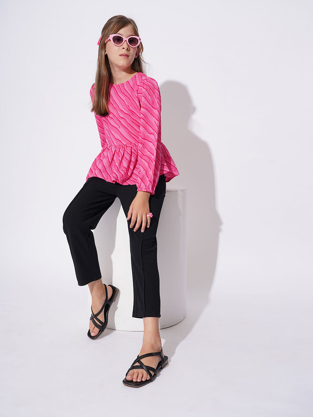 Girls Black Casual Pants