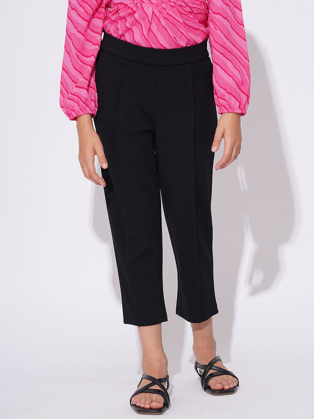 Girls Black Casual Pants