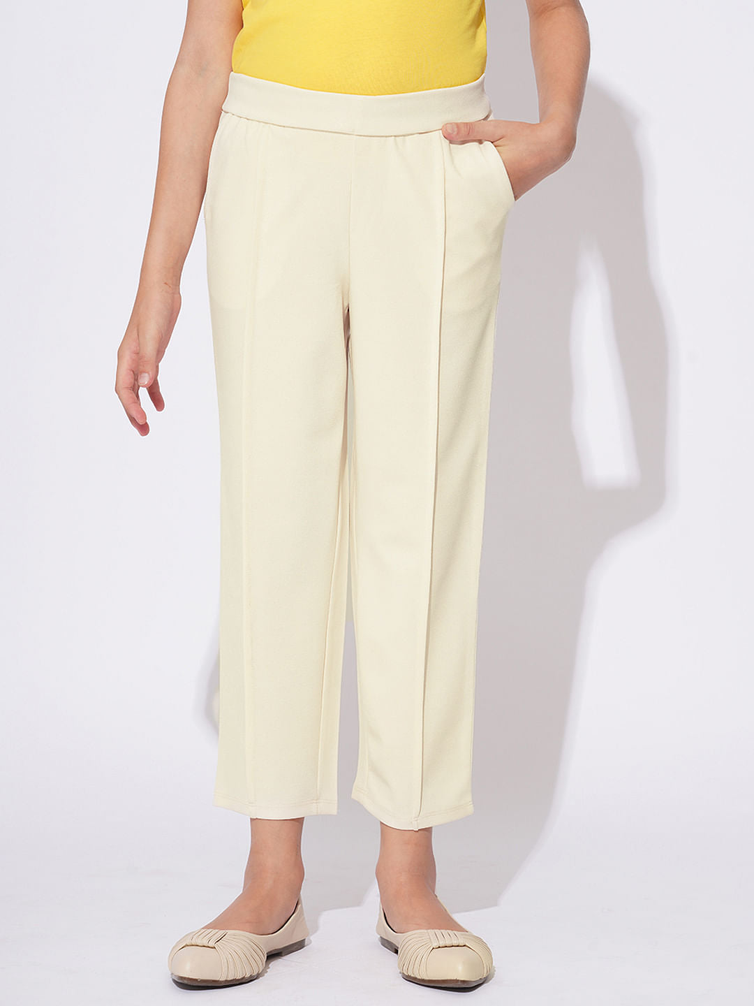 Girls Off-White Casual Pants