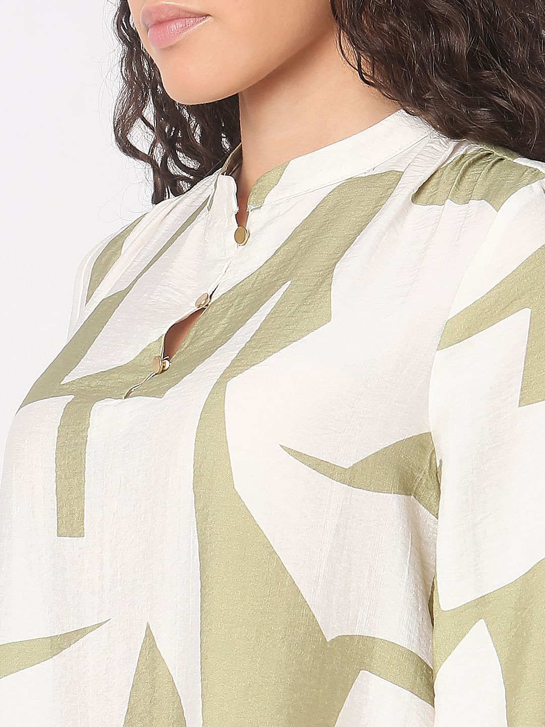 Beige Abstract Print Shift Dress