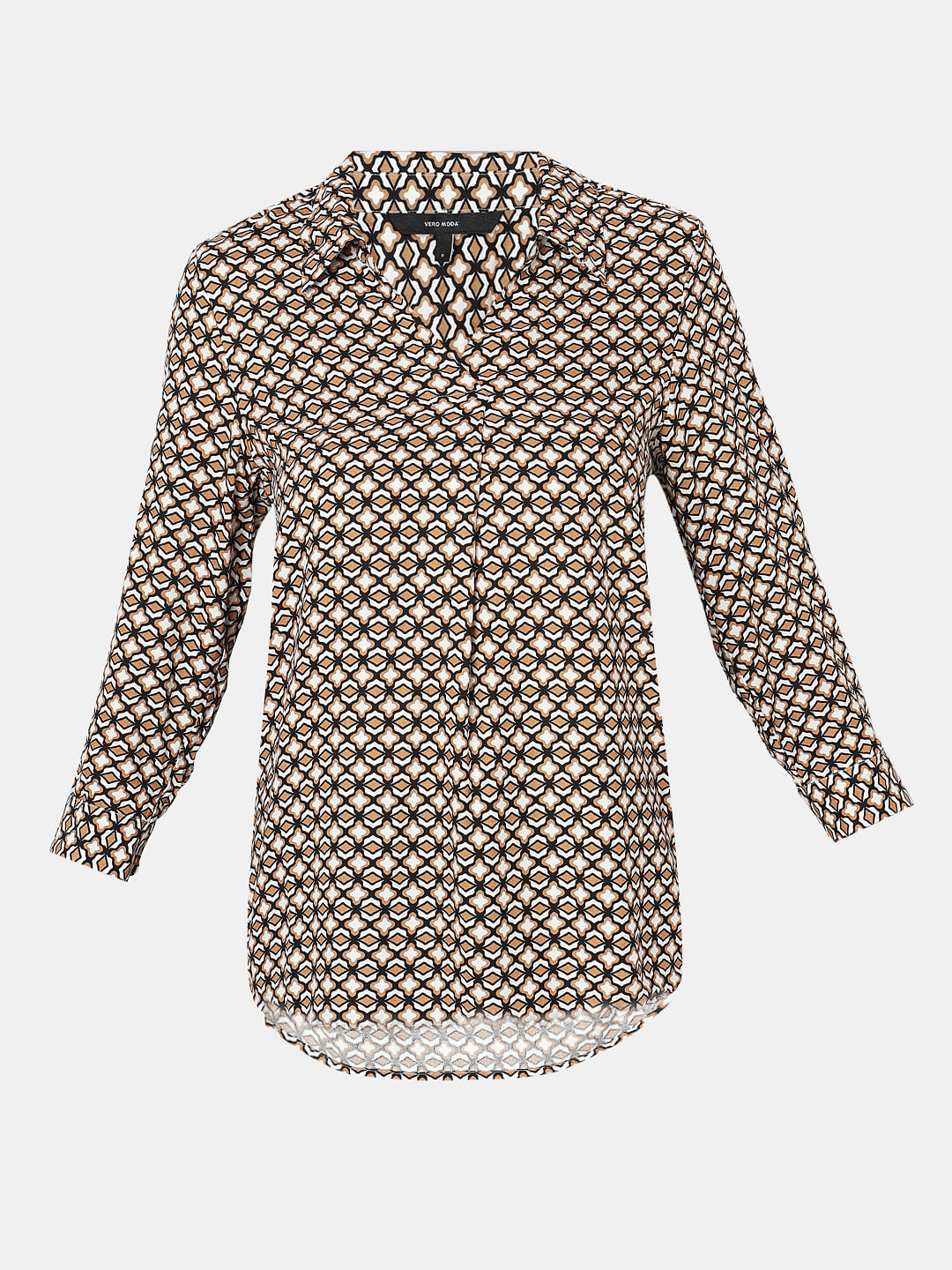 Beige Printed Top