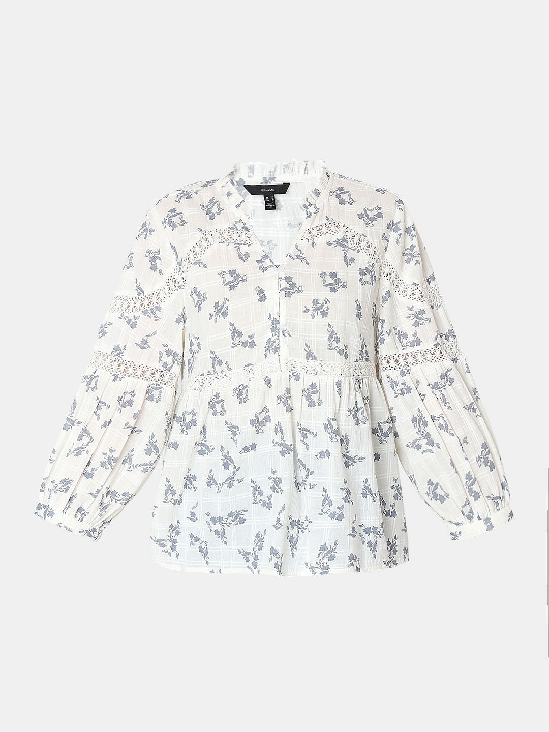 Off-White Floral Peplum Top
