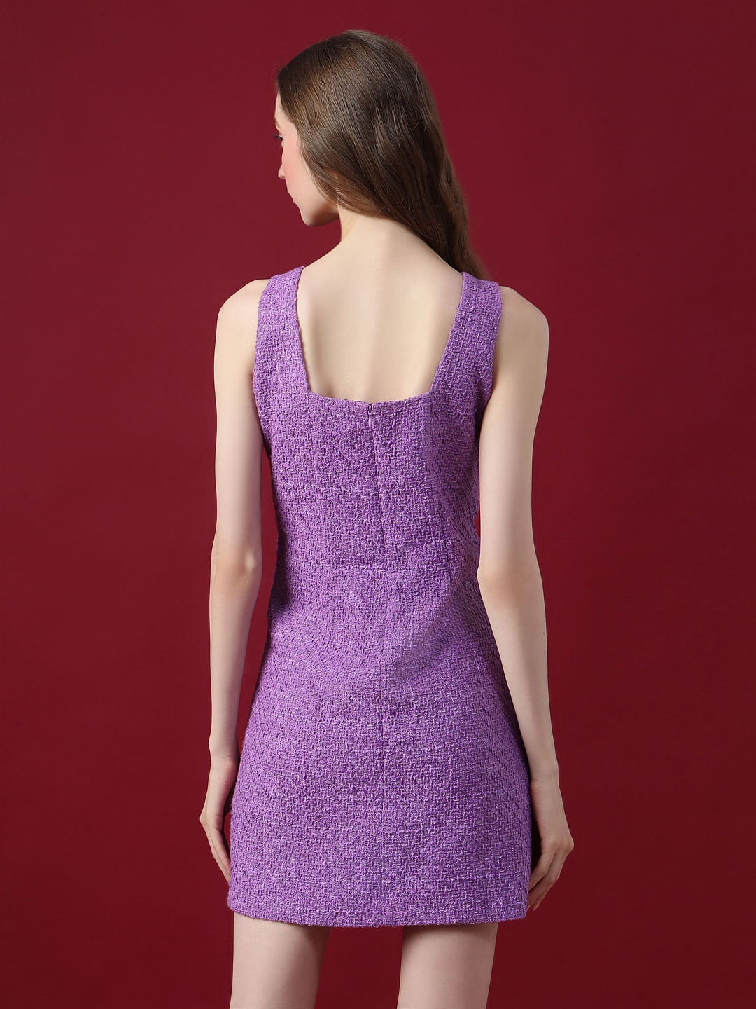 Marquee Purple Tweed Mini Dress