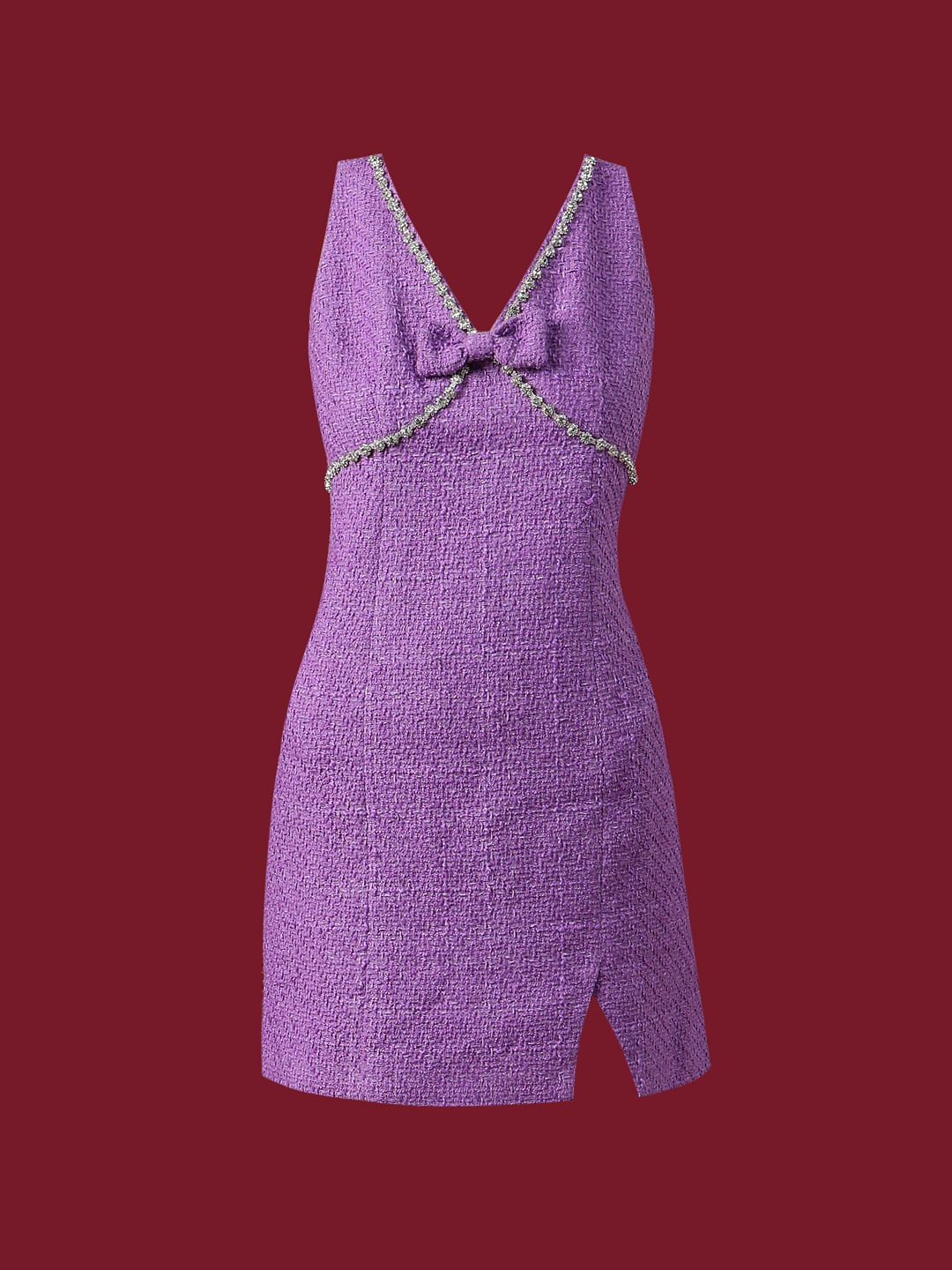 Marquee Purple Tweed Mini Dress