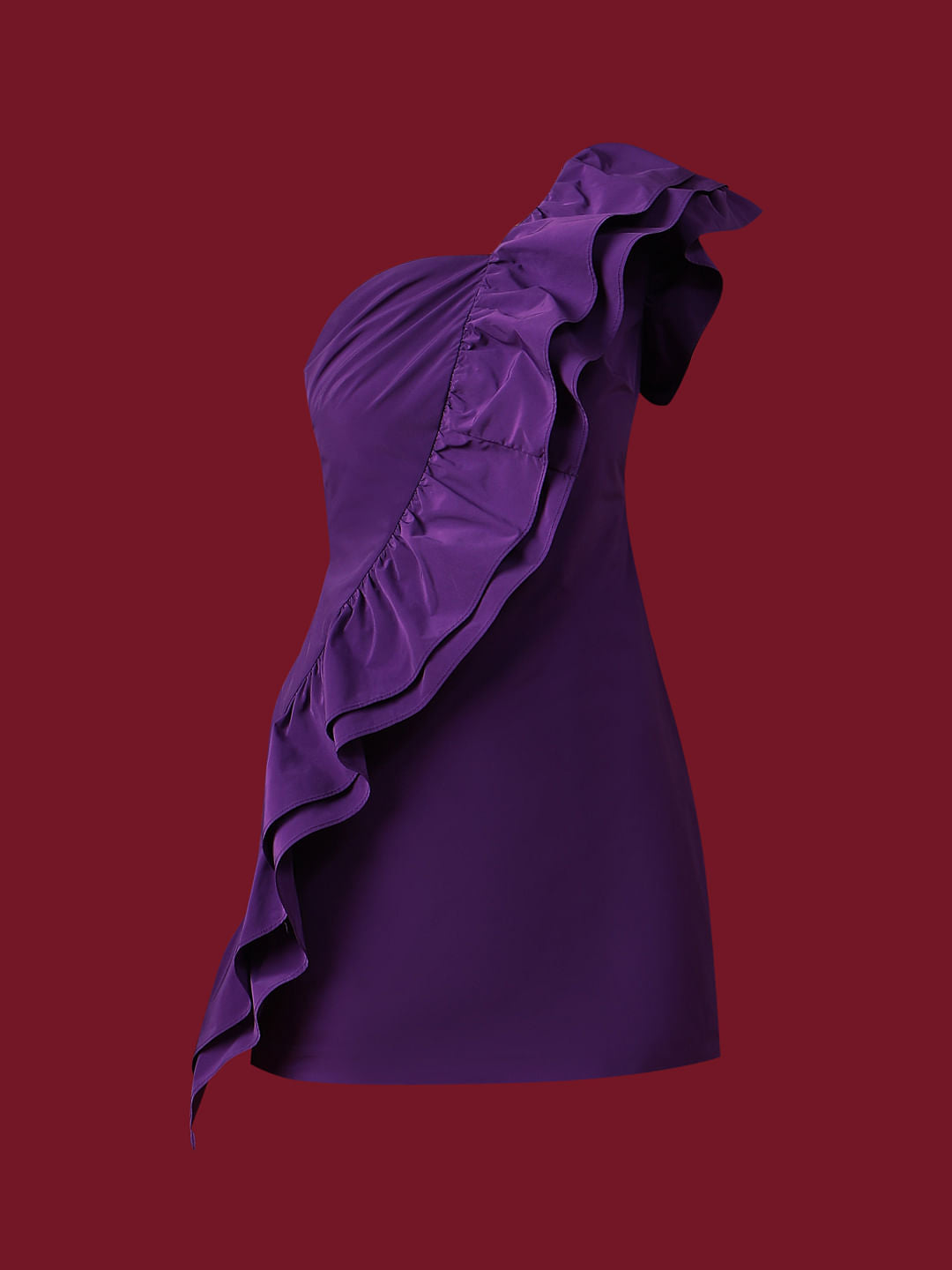 Marquee Purple One-Shoulder Mini Dress