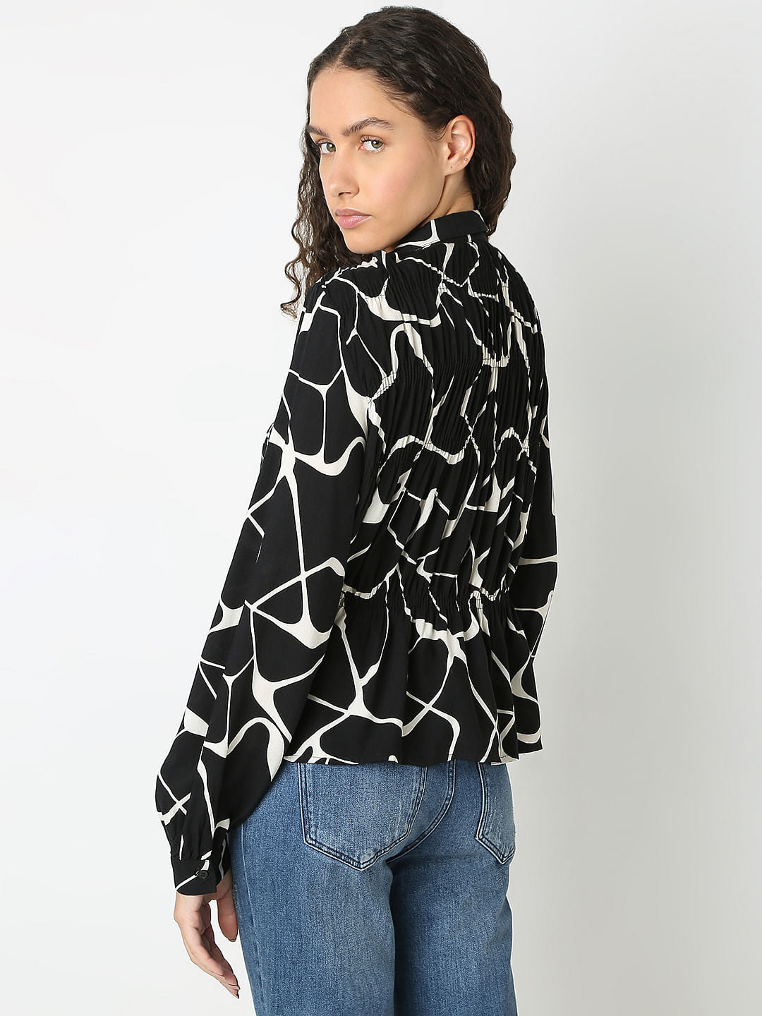Black Abstract Print Shirt