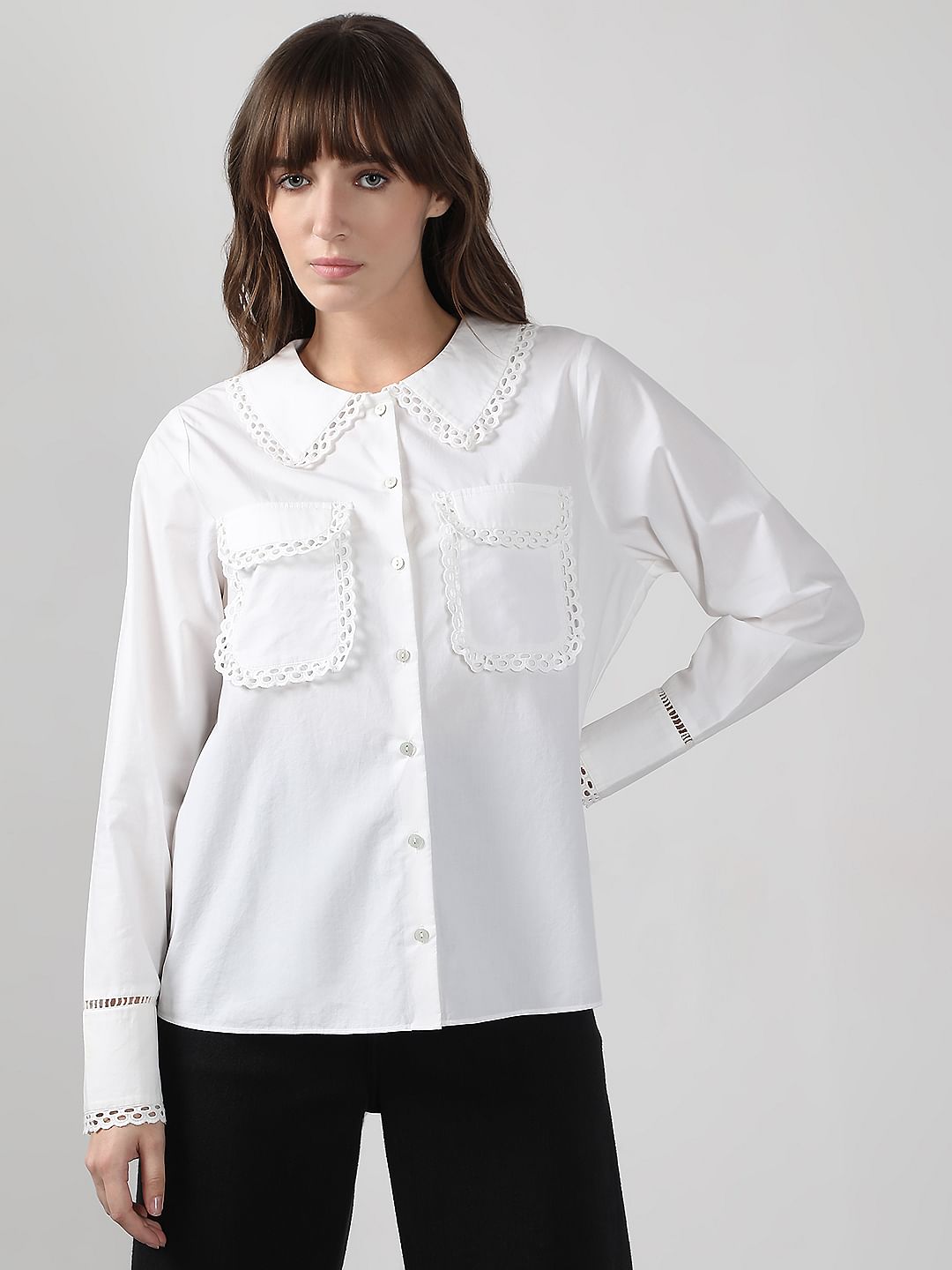 Off-White Lace Cotton Shirt