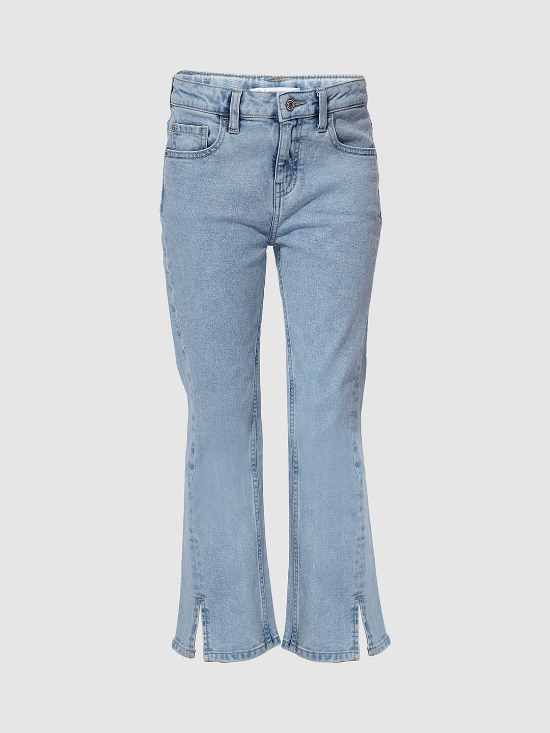 Girls Light Blue High Rise Bootcut Jeans