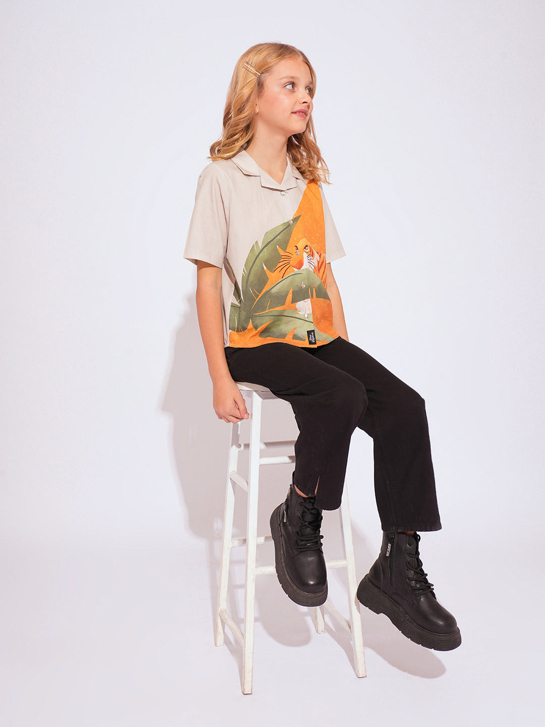 GIRLS Black Straight Fit Jeans