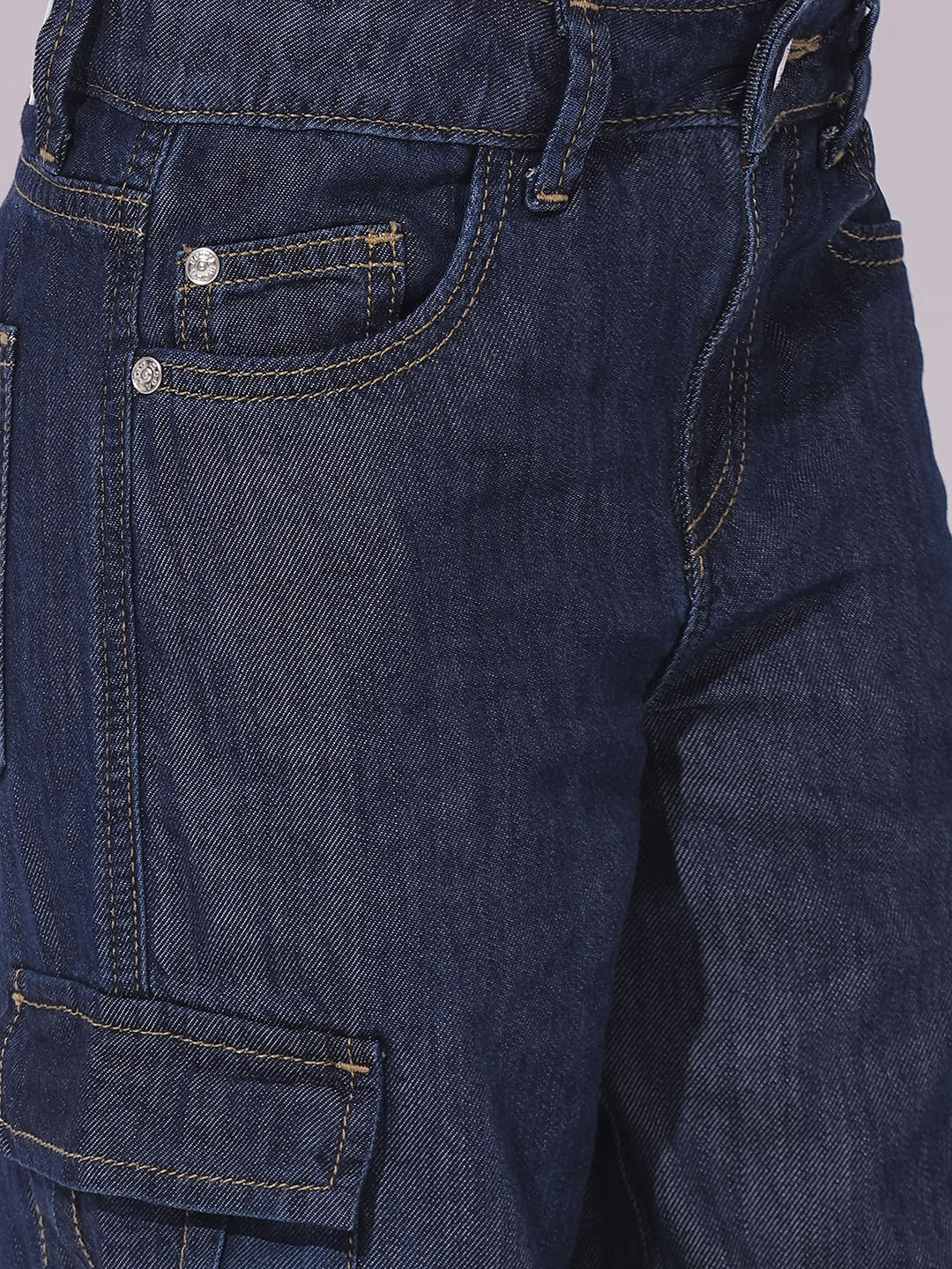 Girls Dark Blue Flared Jeans