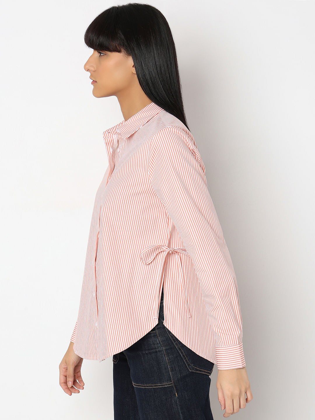 Pink Striped Cotton Shirt