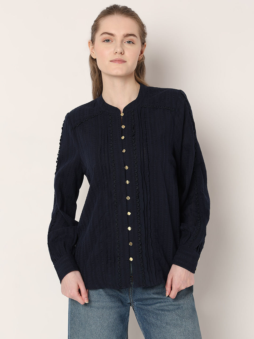 Navy Blue Cotton Top