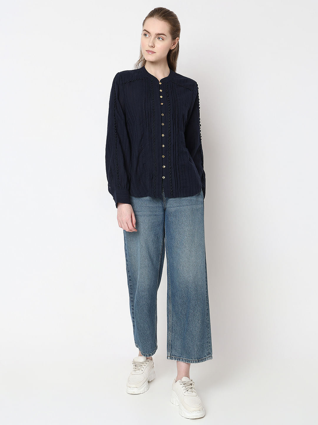 Navy Blue Cotton Top