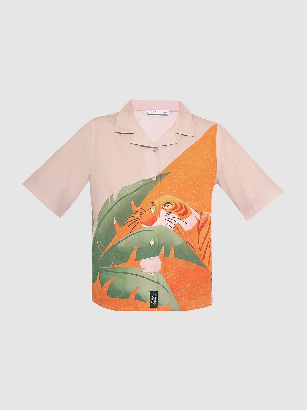 X Jungle Book Beige Printed Short Sleeves Shirt