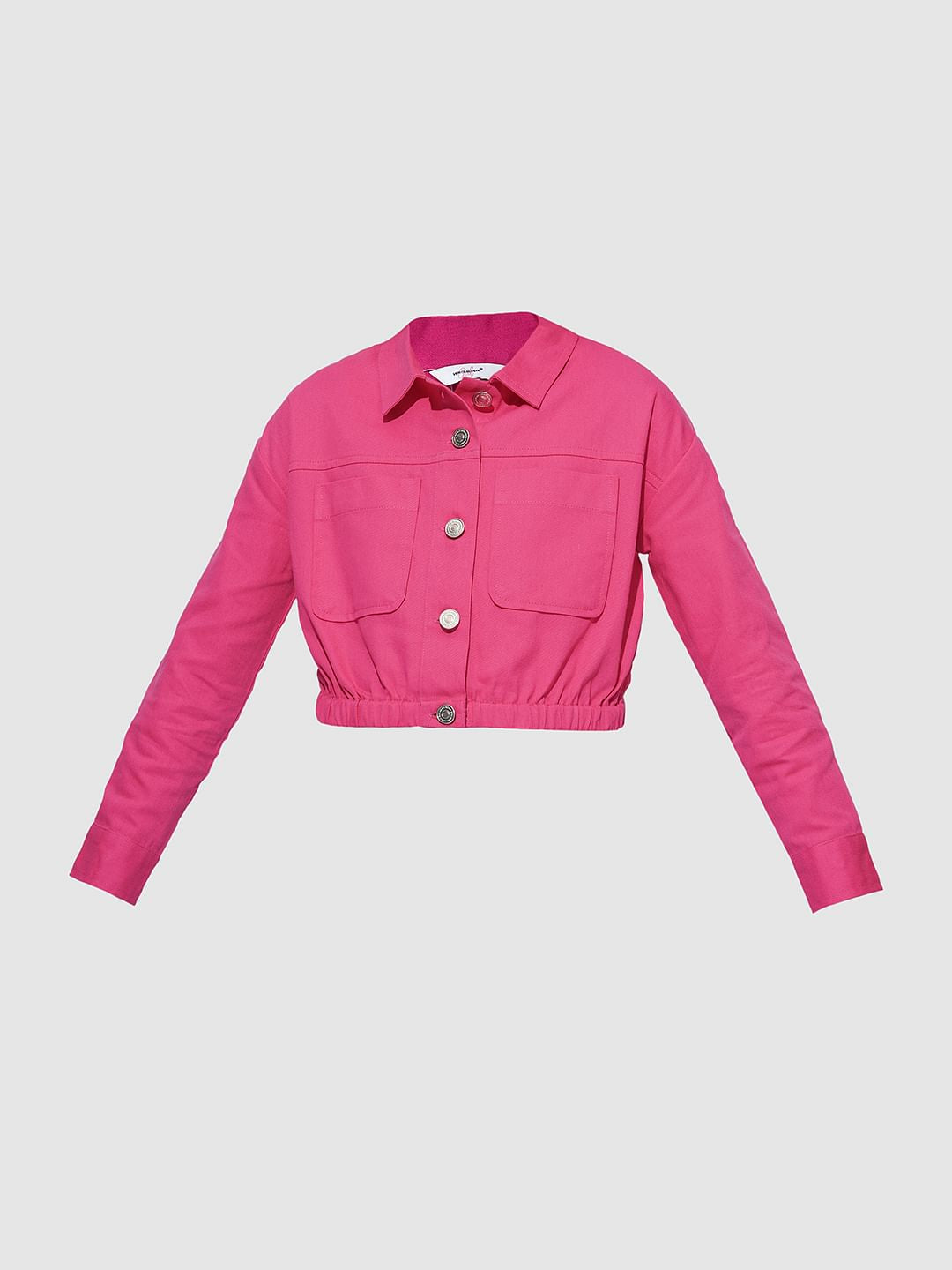 Girls Pink Cropped Shirt