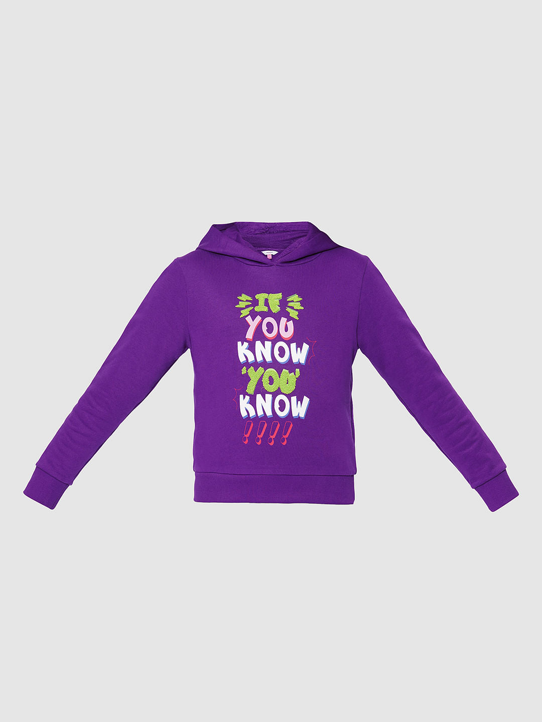 Girls Purple Hooded Sweatshirt