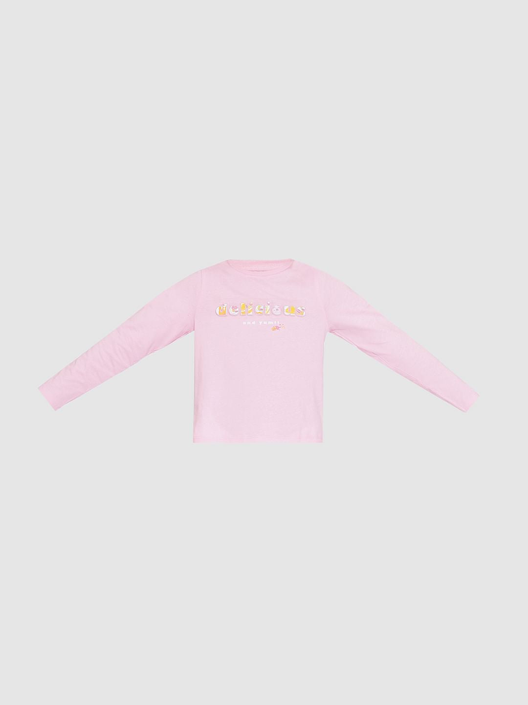Girls Pink Embossed Text T-Shirt