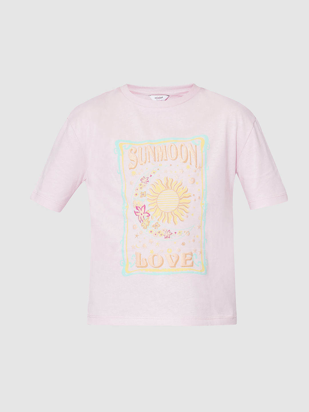 Girls Pink Printed T-Shirt