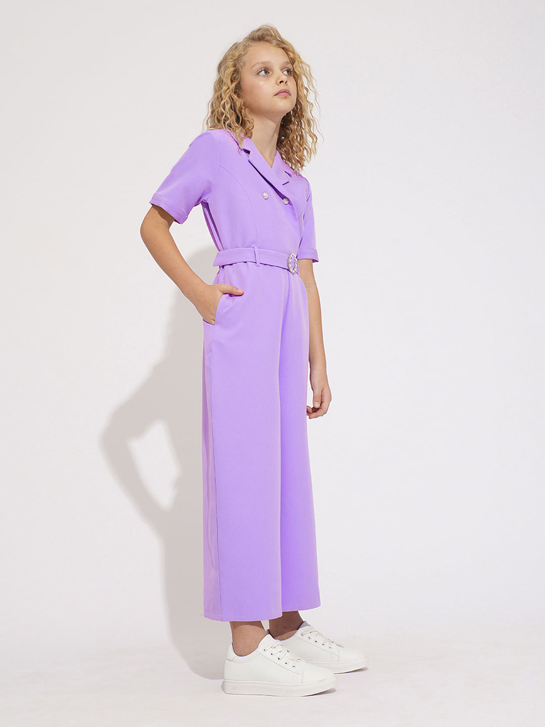 Girls Purple Jumpsuit
