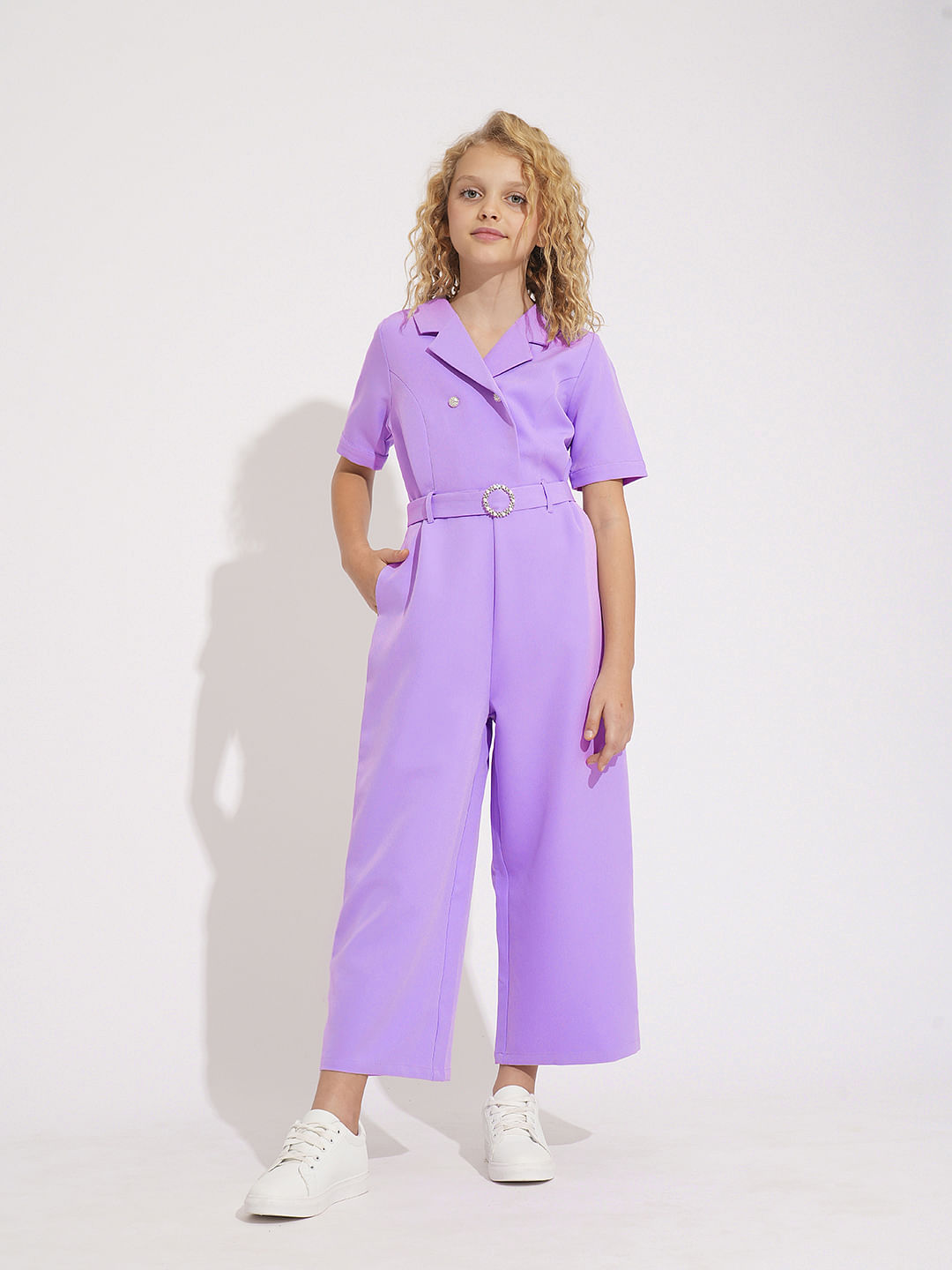 Girls Purple Jumpsuit