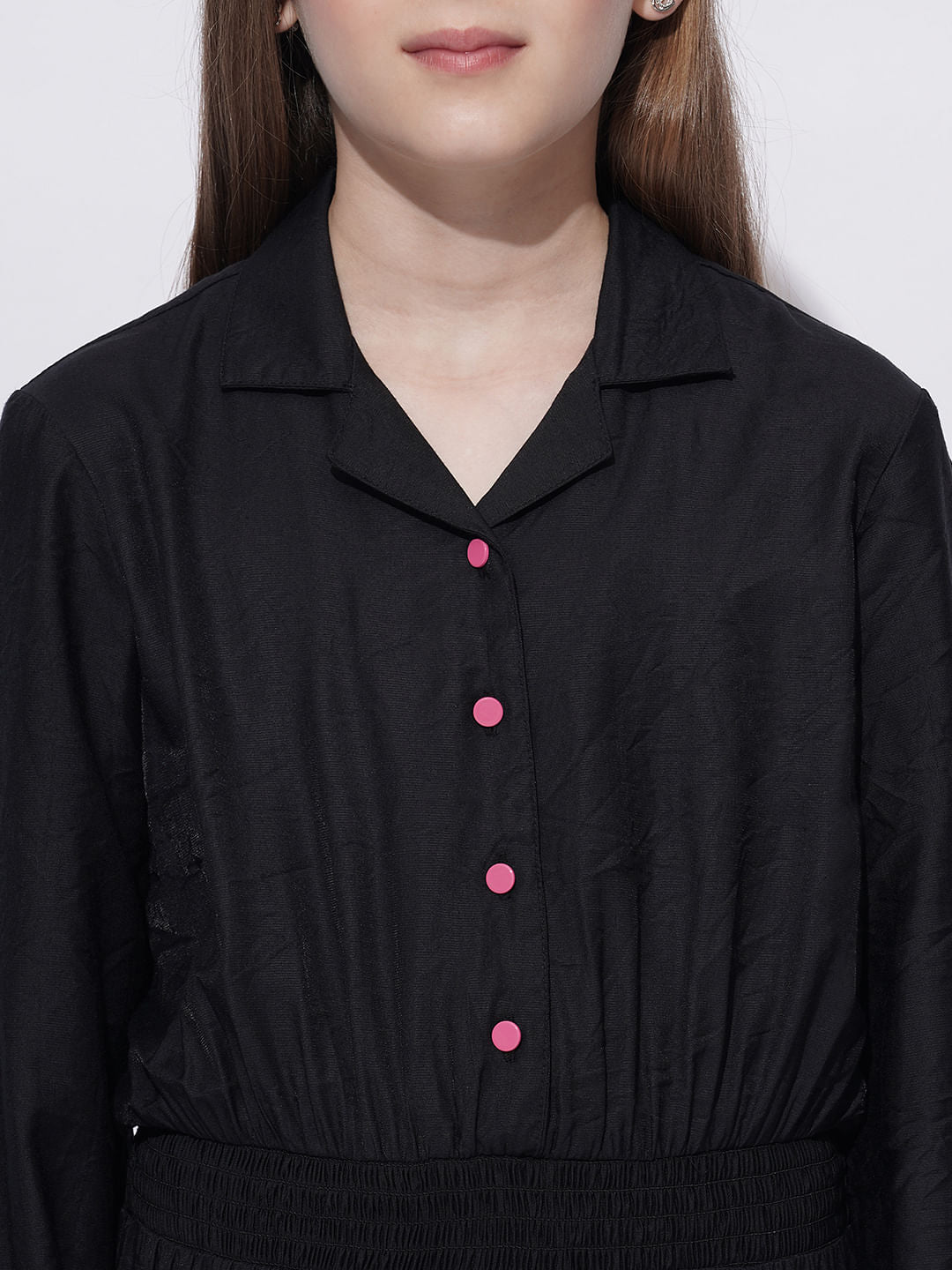 Girls Black Parachute Fit Jumpsuit