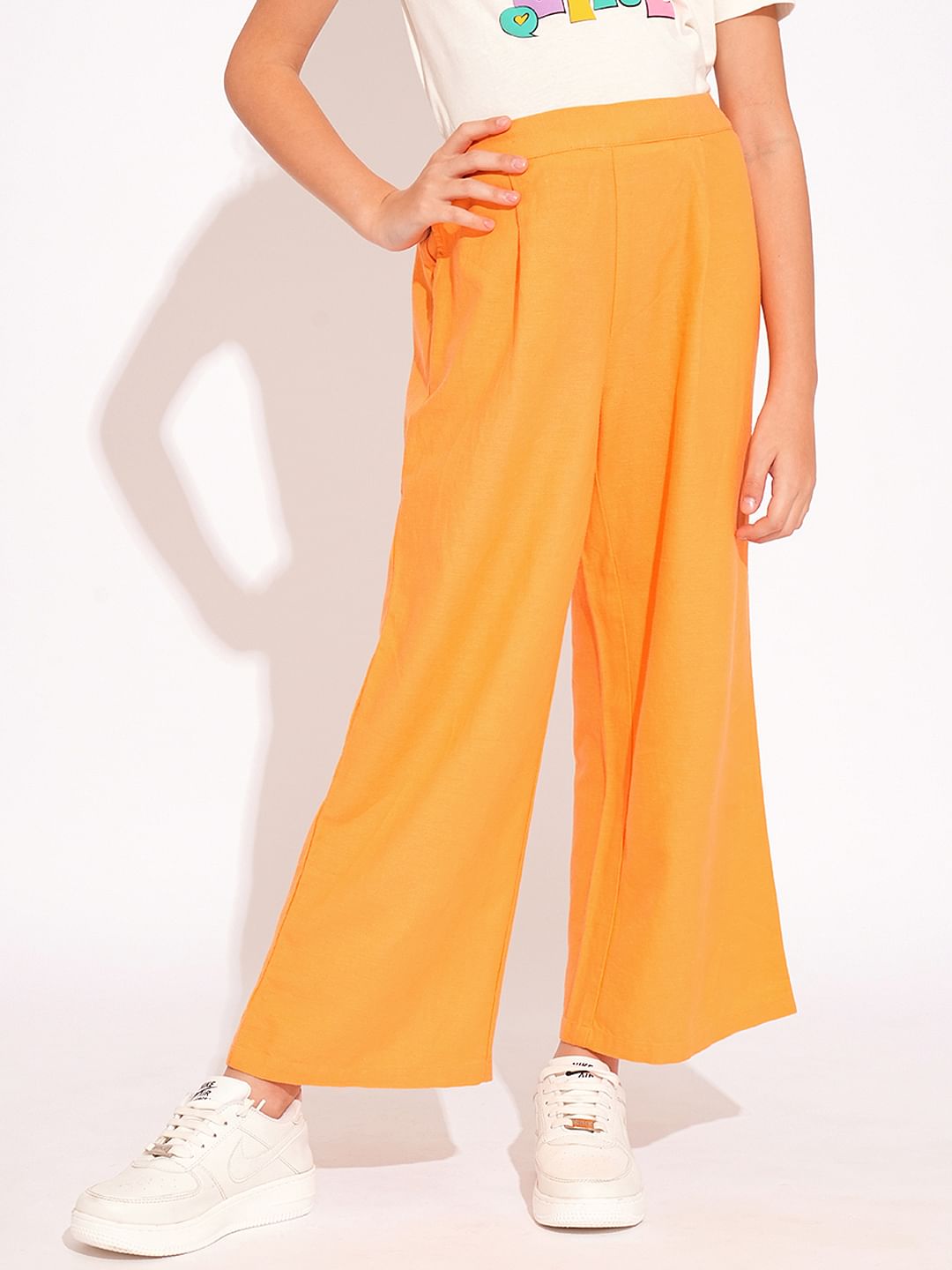 Girls Orange Co-Ord Set Pants