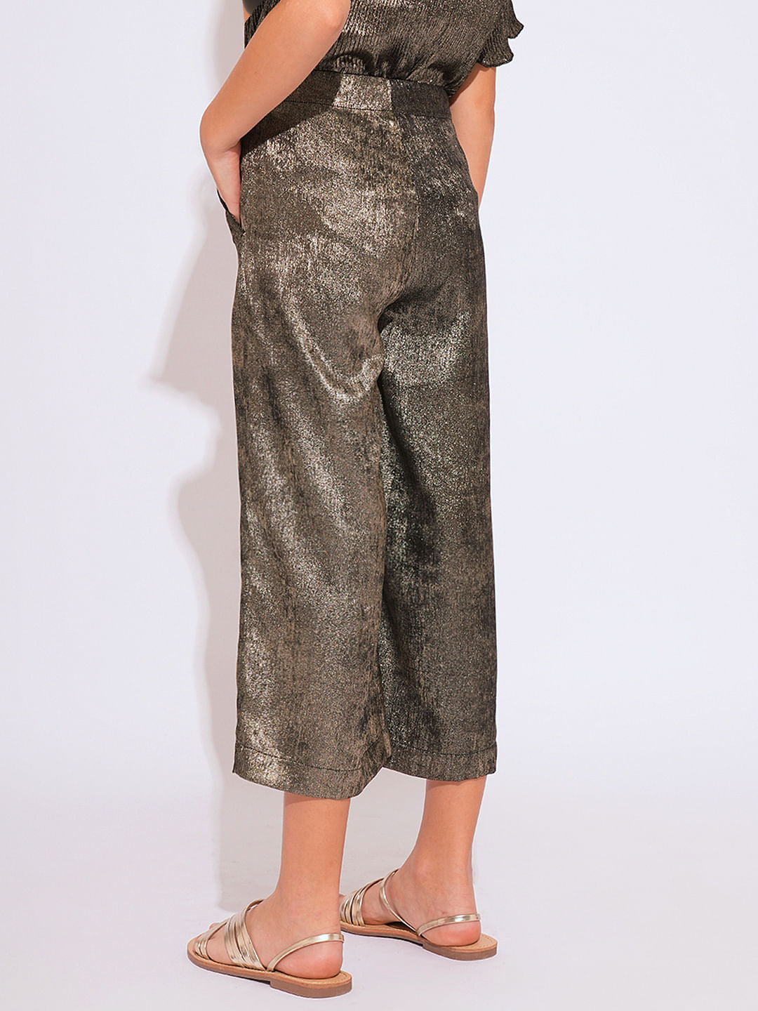 Girls Black Shimmer Co-Ord Set Pant