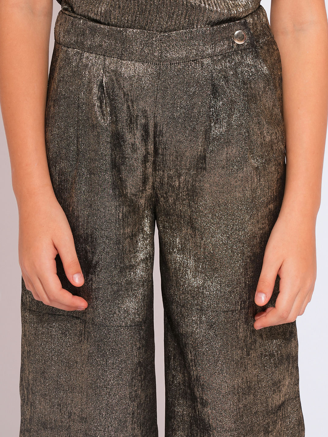 Girls Black Shimmer Co-Ord Set Pant