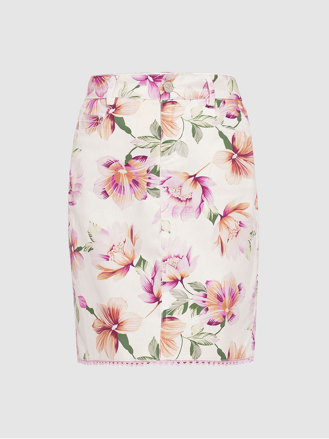Girls Pink Floral Co-Ord Set Skirt
