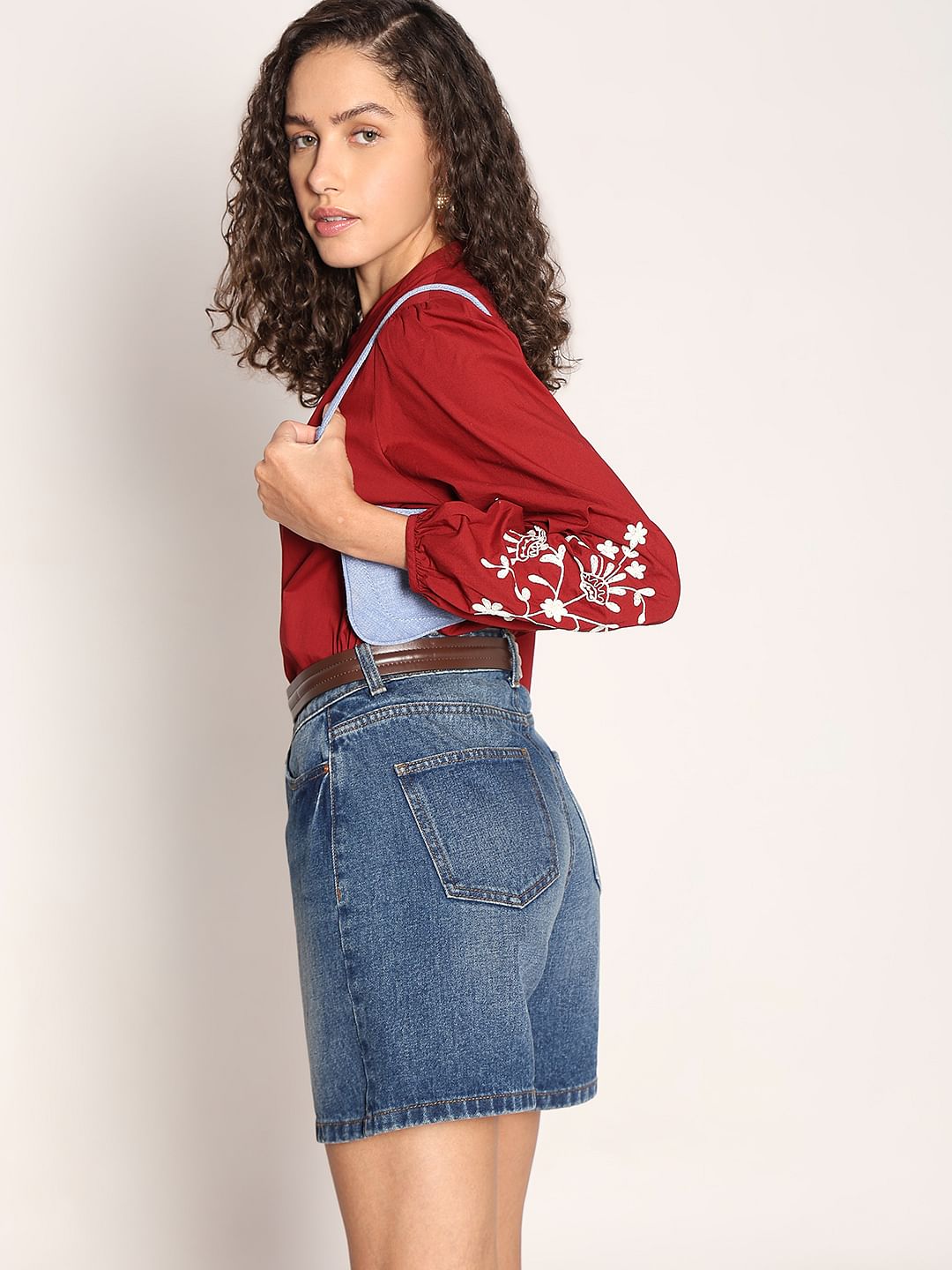 Deep Red Printed Top