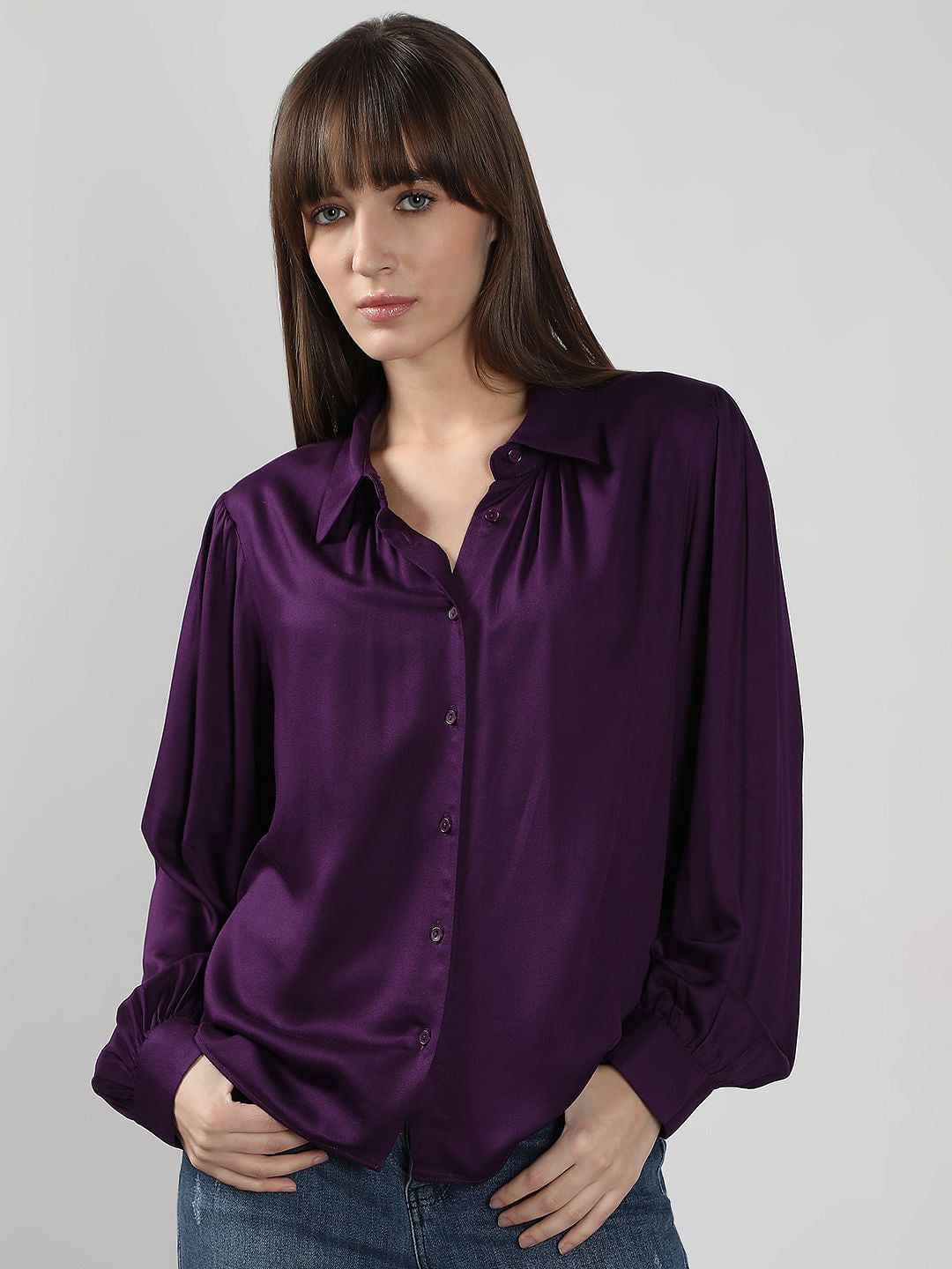 Dark Purple Full Sleeves Shirt