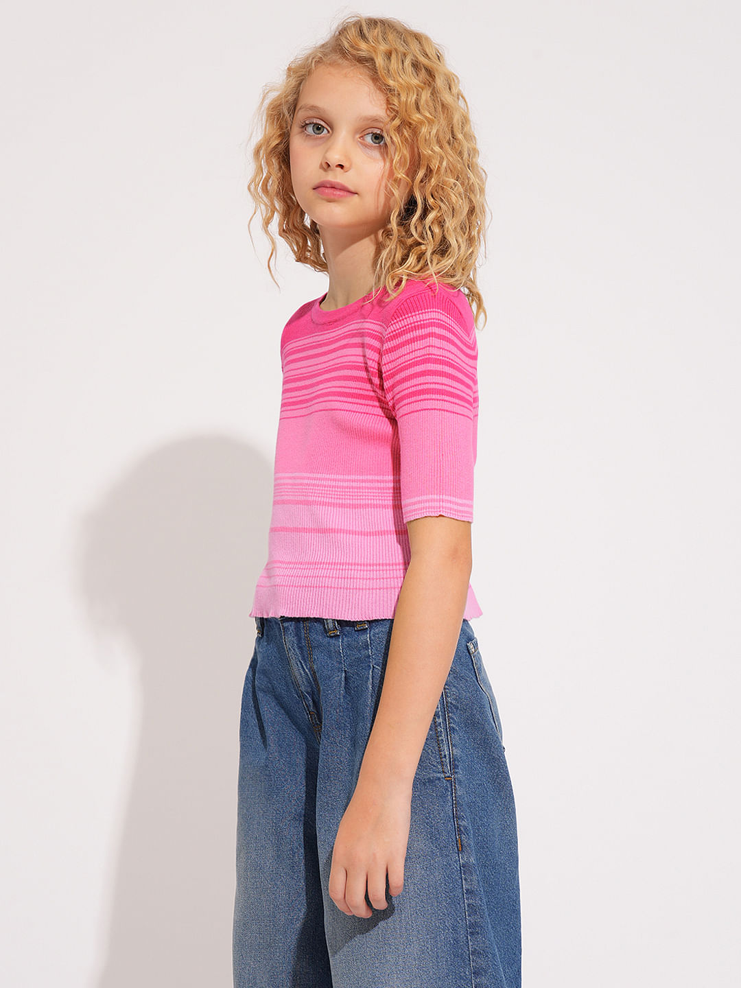 Girls Pink Knitted Top