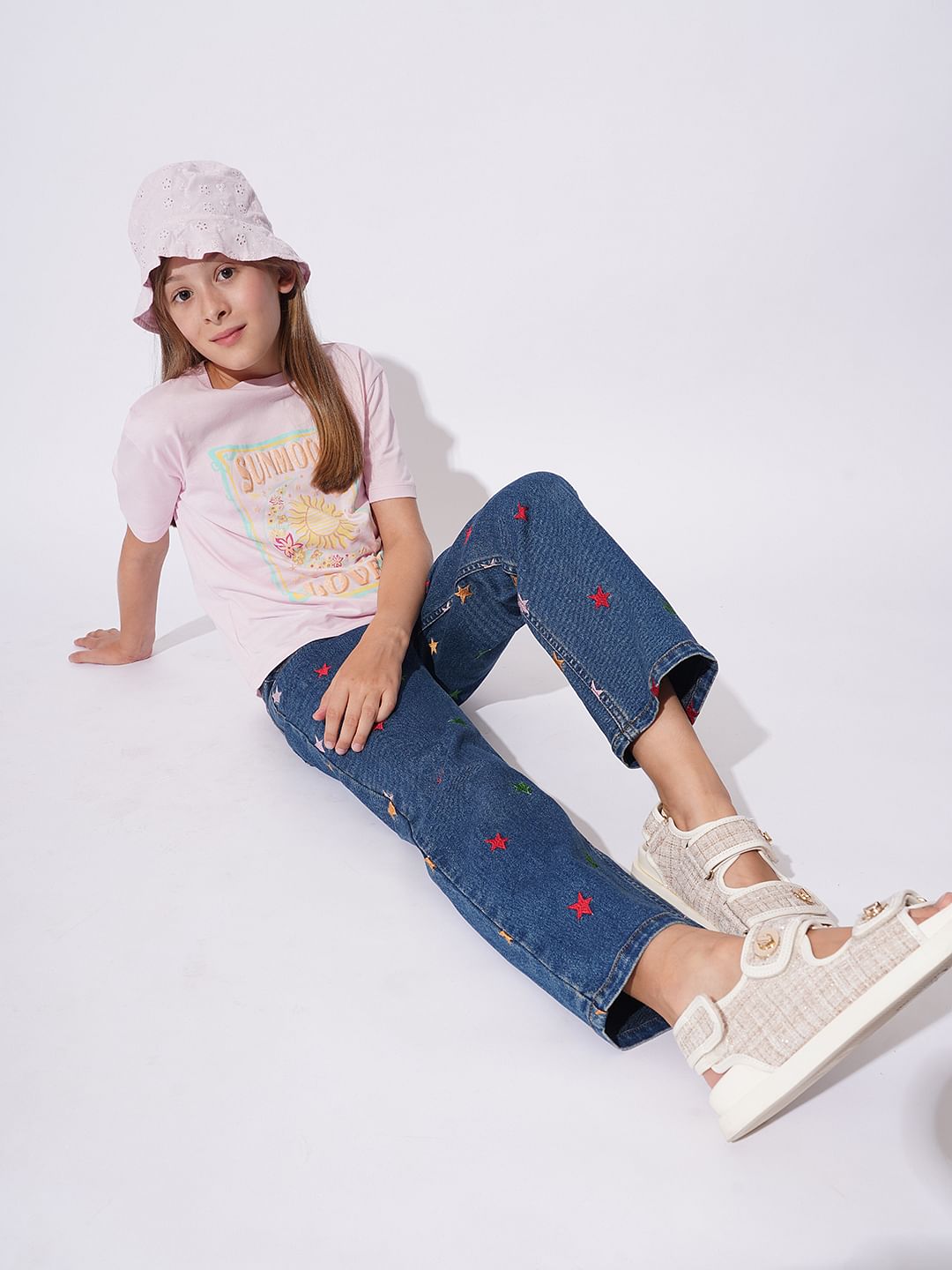 Girls Blue Straight Fit Jeans