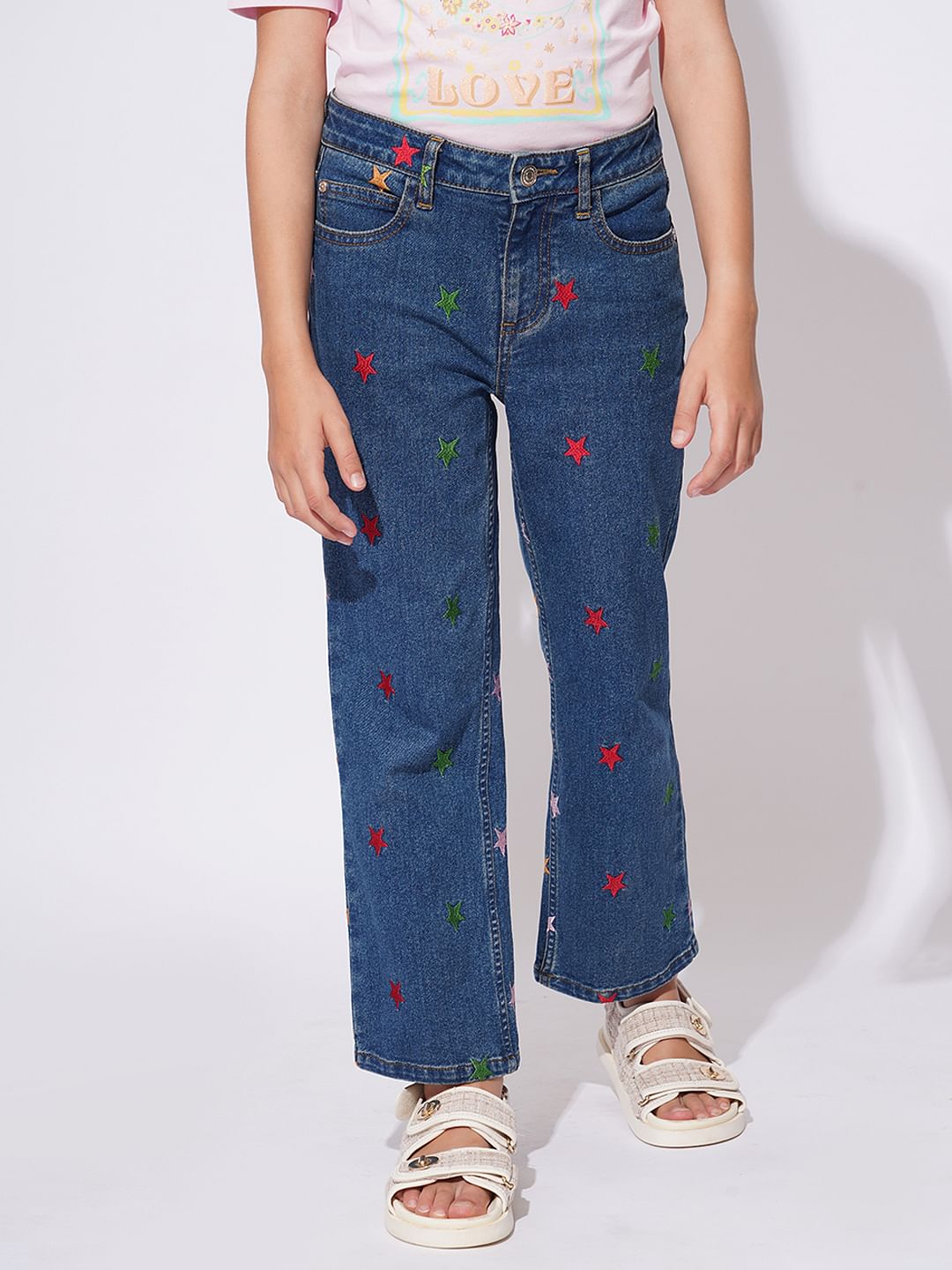 Girls Blue Straight Fit Jeans