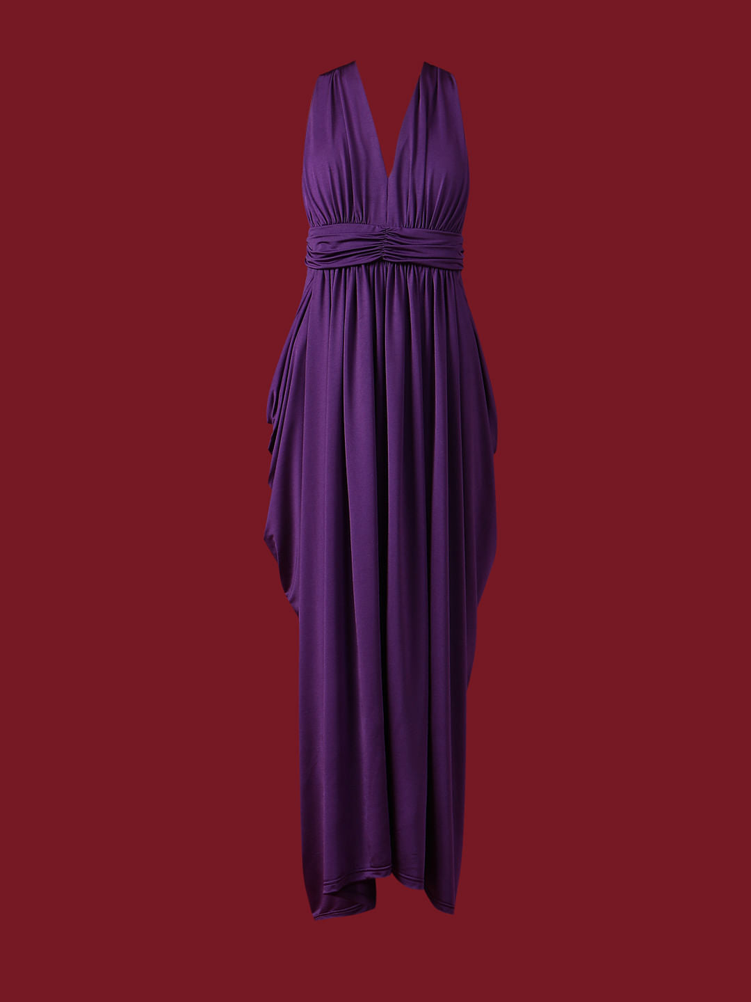 Marquee Purple Cowl Back Maxi Dress