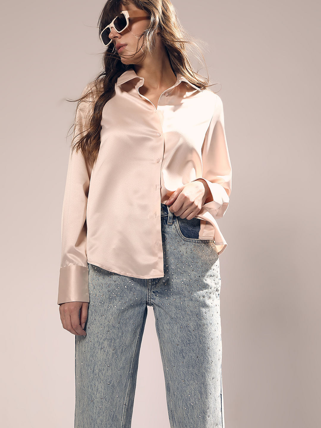 Light Beige Full Sleeves Shirt