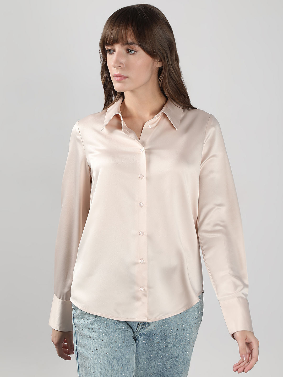 Light Beige Full Sleeves Shirt