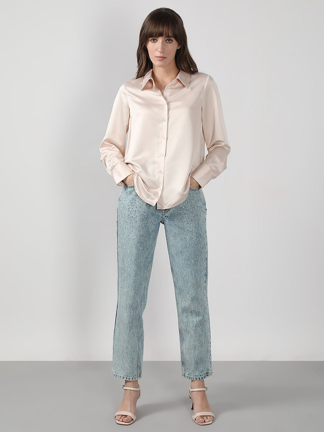 Light Beige Full Sleeves Shirt
