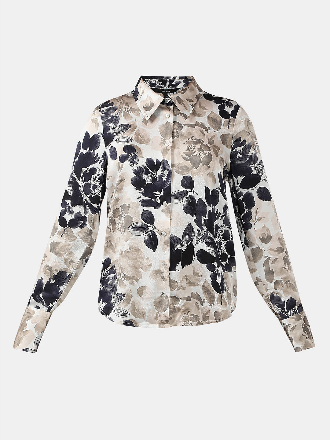 Beige Floral Shirt