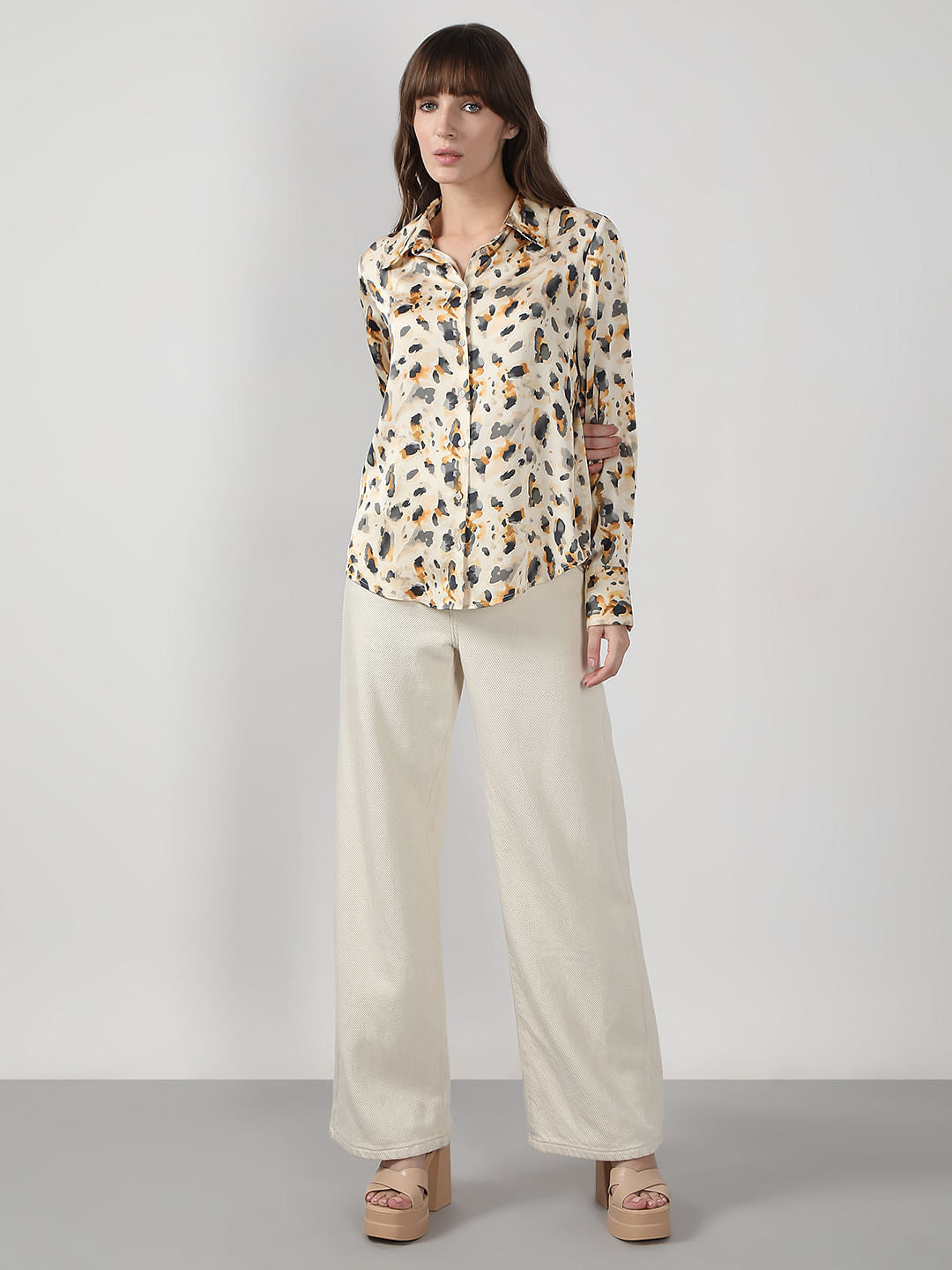 White Animal Print Shirt