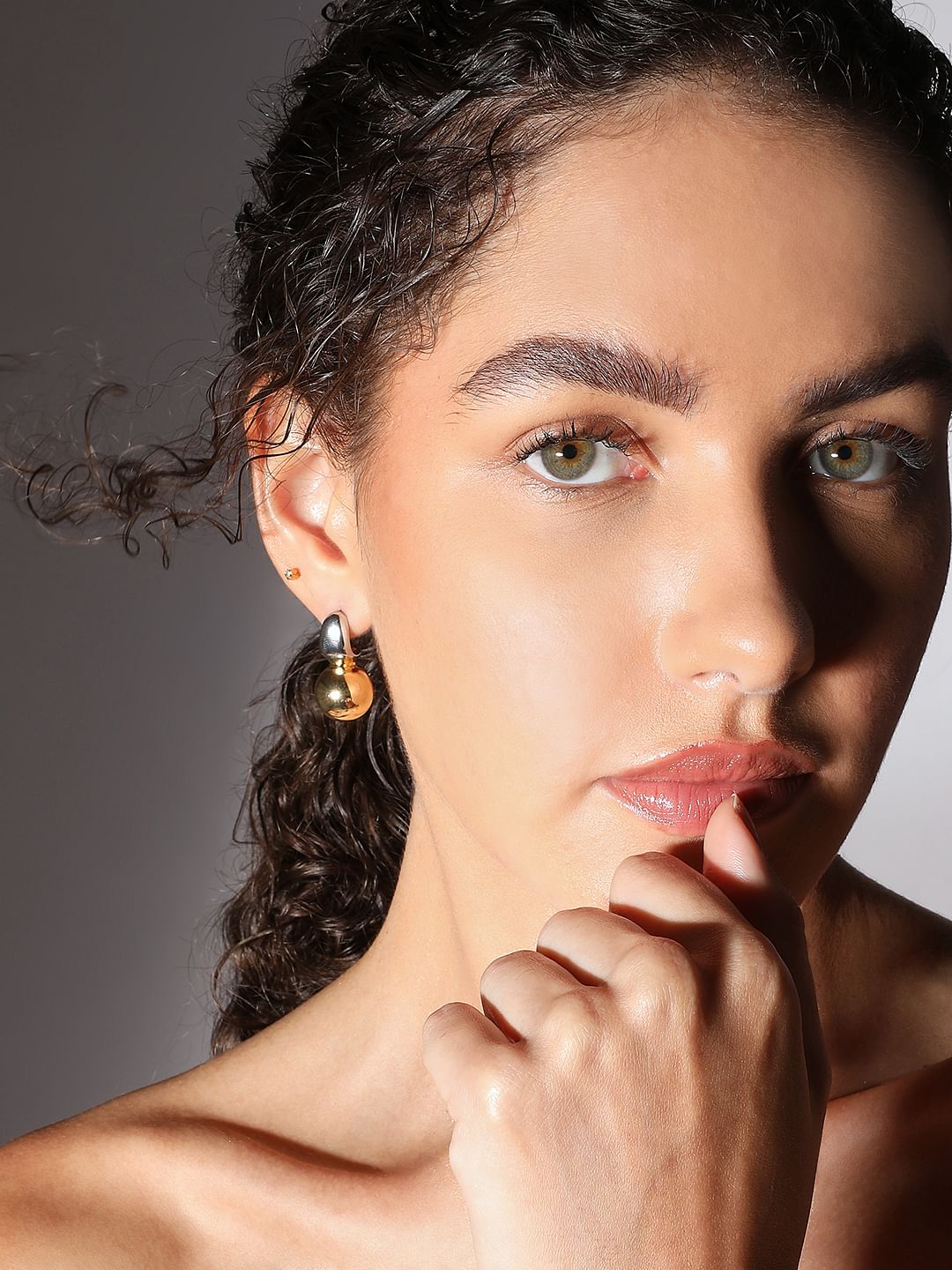 Gold Metal Drop Earrings