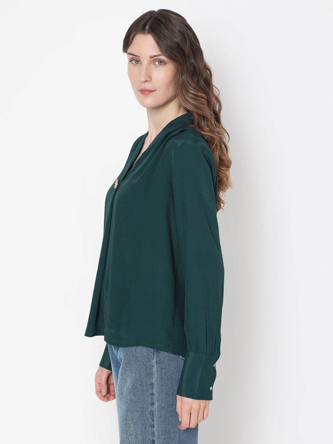 Dark Green Full Sleeves Top