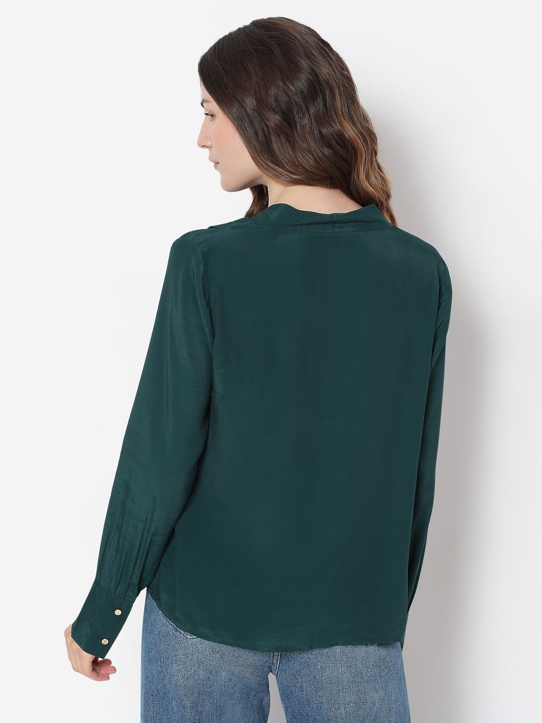 Dark Green Full Sleeves Top