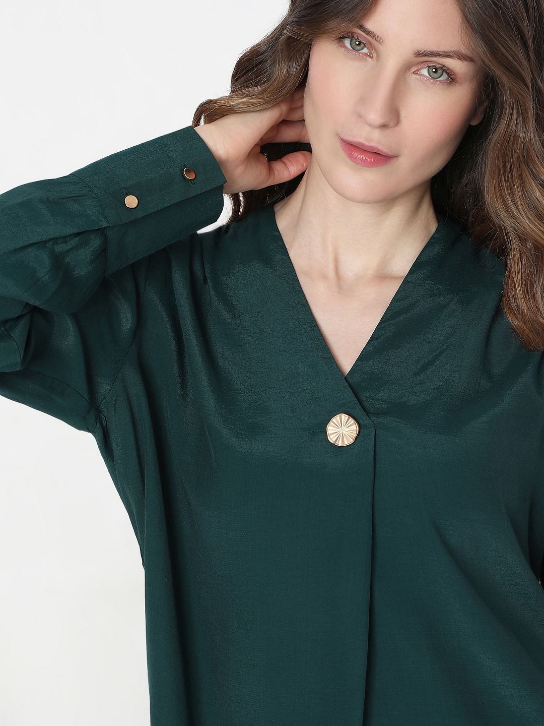 Dark Green Full Sleeves Top