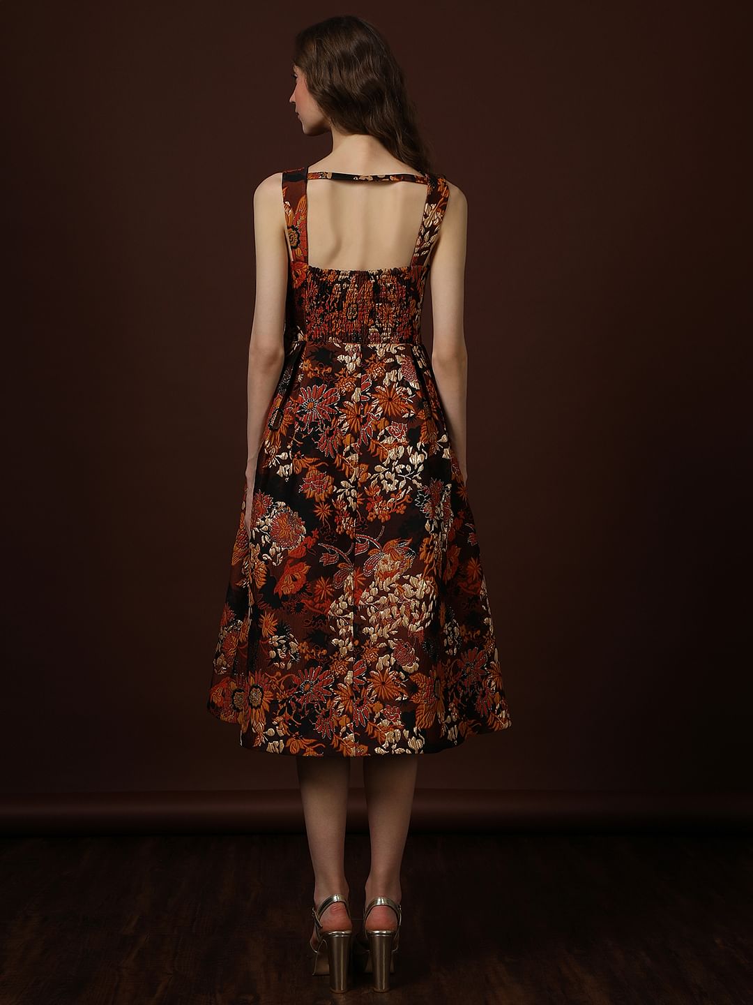 Black Floral Jaquard Dress
