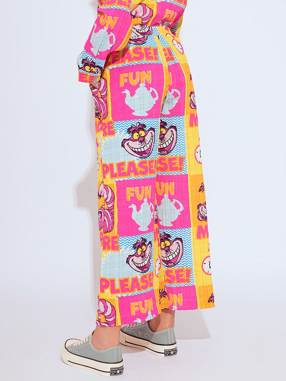 Girl Cheshire Cat Pink Printed Co-Ord Set Pants