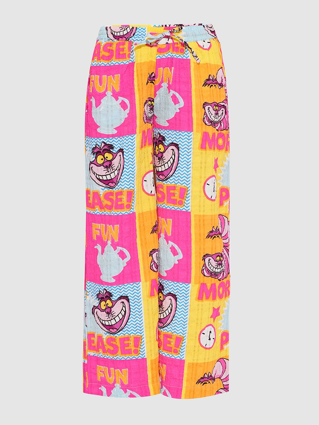 Girl Cheshire Cat Pink Printed Co-Ord Set Pants