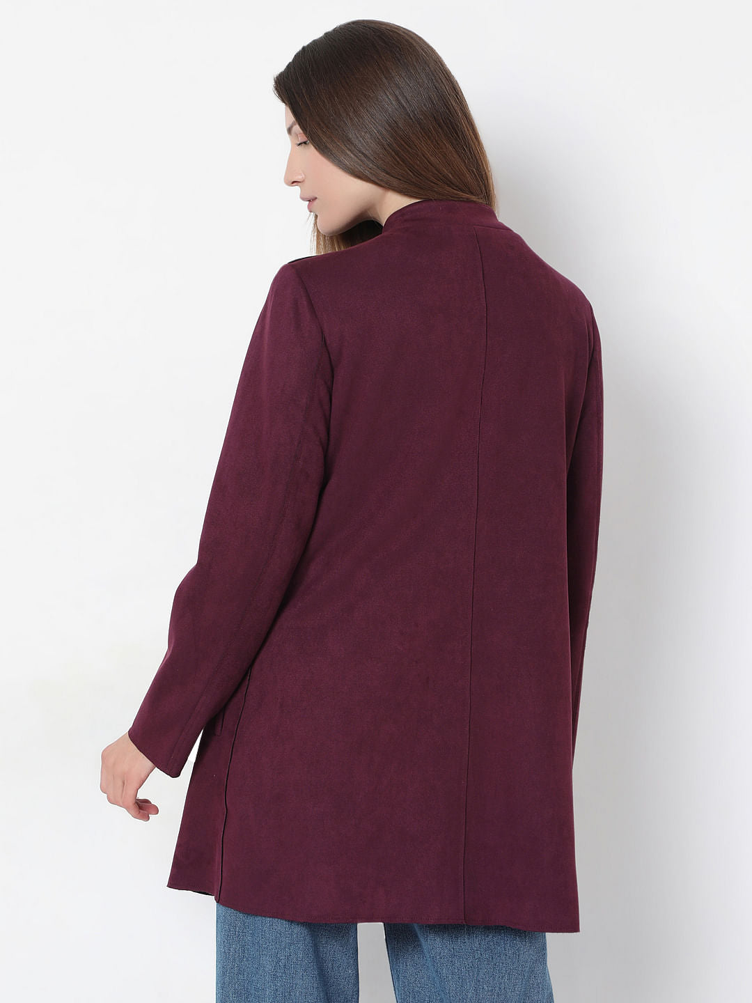 Purple Suede Long Coat