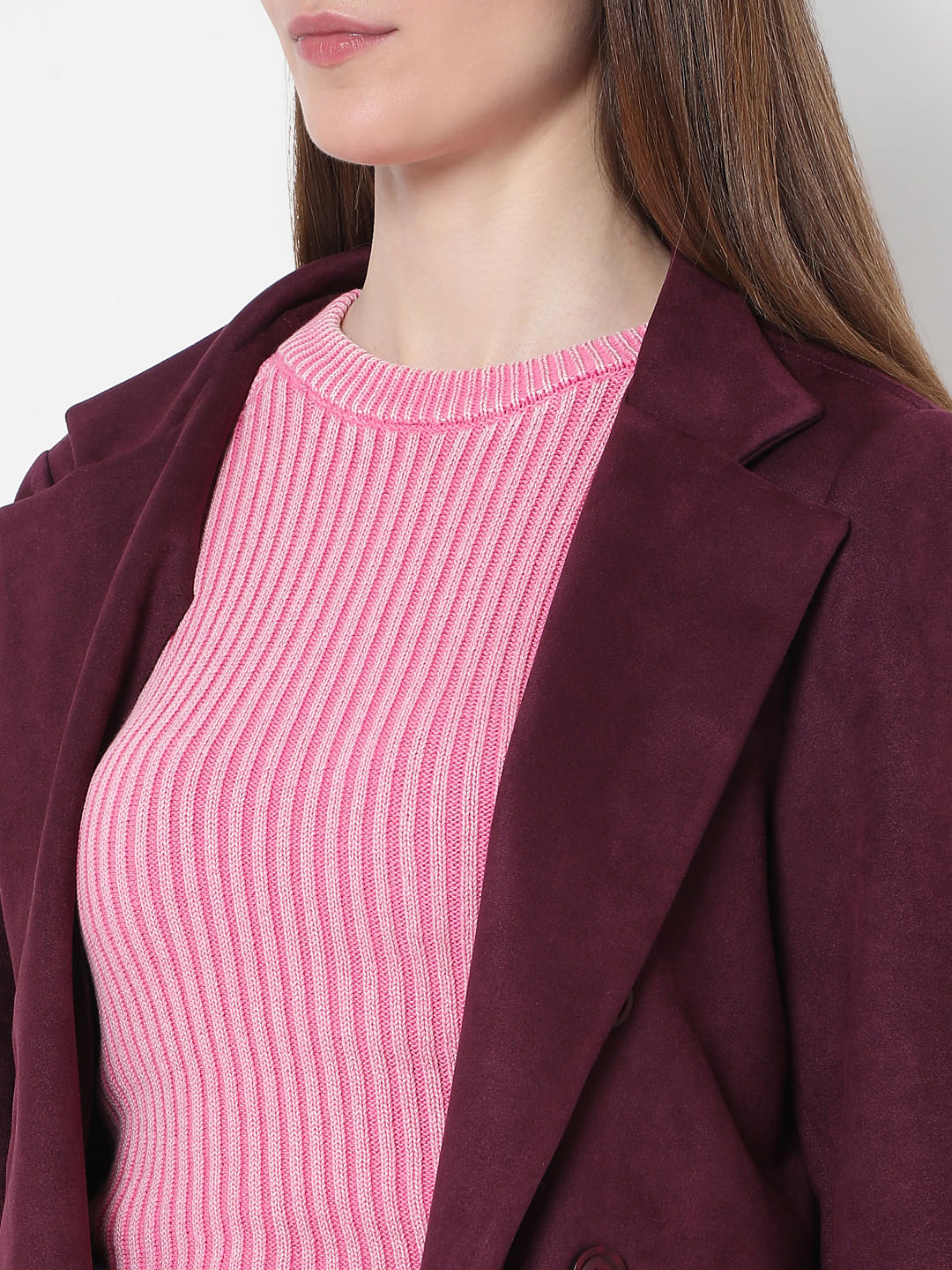 Purple Suede Long Coat